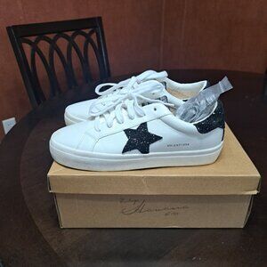 Vintage Havana White Sneakers with Black Glitter Star